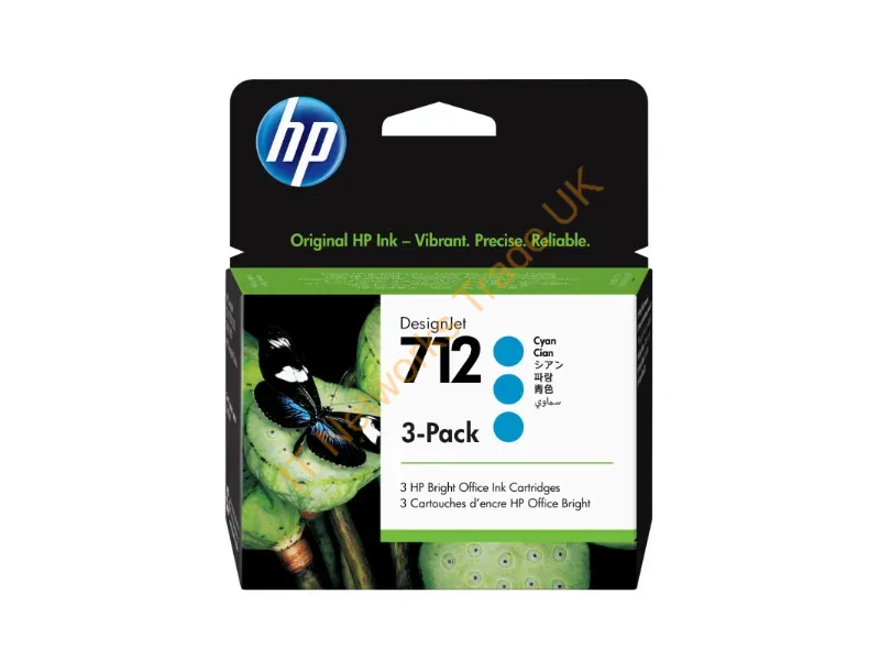 3ED77A - Hp 712 3-Pack 29-Ml Cyan Designjet Ink Cartridge