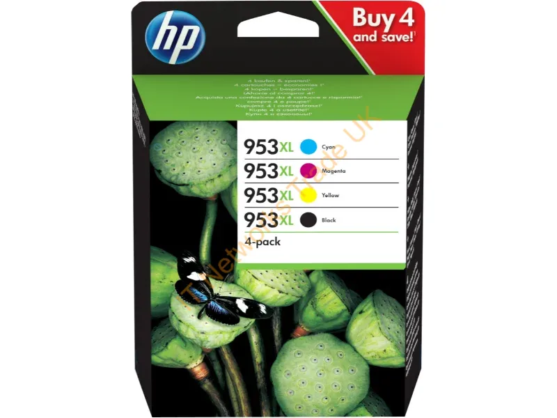 HP 3HZ52AE#301 (953XL) Ink cartridge multi pack, 42,5ml + 3x20,5ml, Pack qty 4 Printer