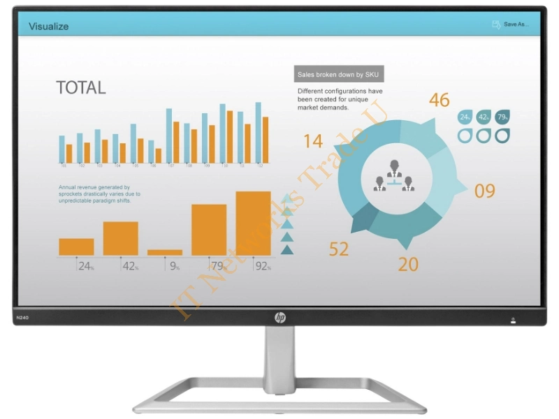 3ML21AA#ABB - HP N240 23.8" Full HD LED Flat Black, Silver computer monitor
