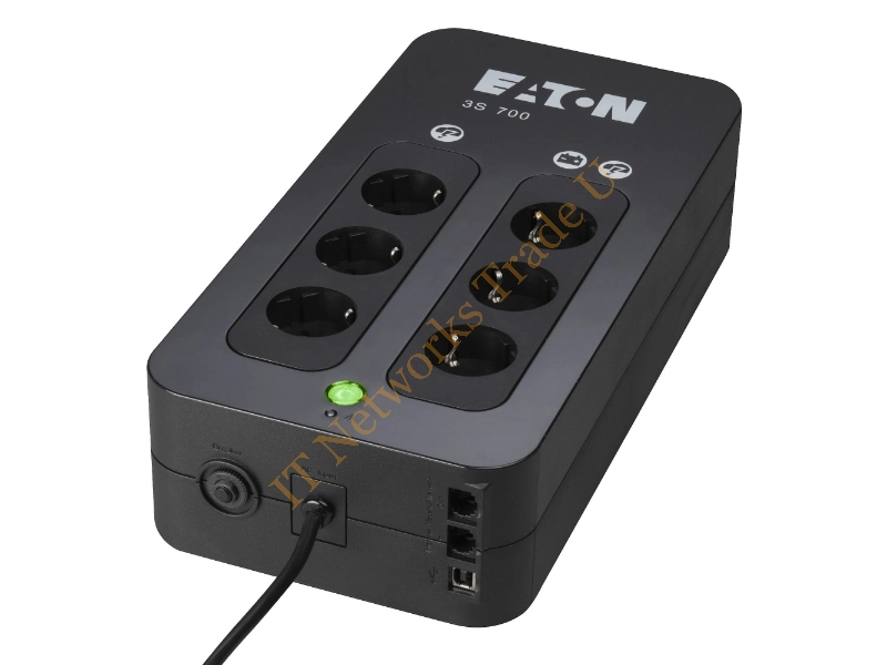 3S700DIN - Eaton 3S 700 DIN 700VA 6AC outlet(s) Mini Tower Black uninterruptible power supply (UPS)