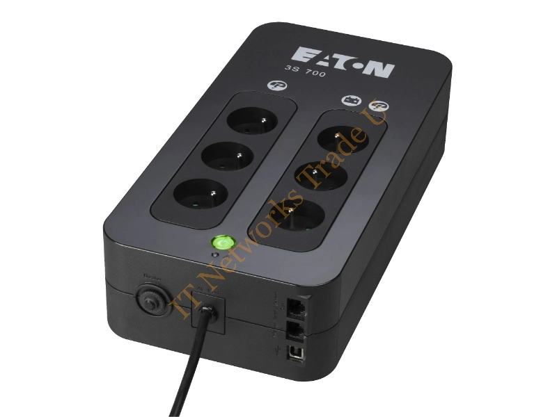 3S700FR - Eaton 3S 700 FR 700VA 6AC outlet(s) Mini Tower Black uninterruptible power supply (UPS)