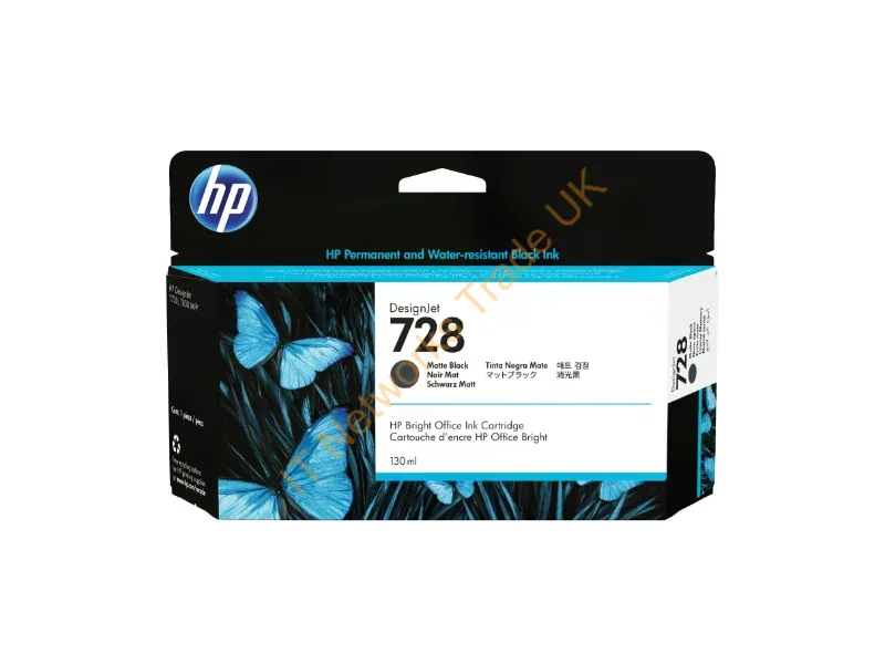 3WX25A - Hp 728 130-Ml Matte Black Designjet Ink Cartridge
