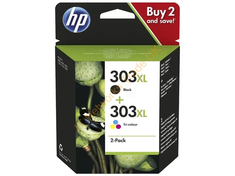 3YN10AE - HP 3YN10AE/303XL Printhead cartridge multi pack high-capacity black + color 10ml + 12ml Pack=2 for HP Envy Photo 6230/e