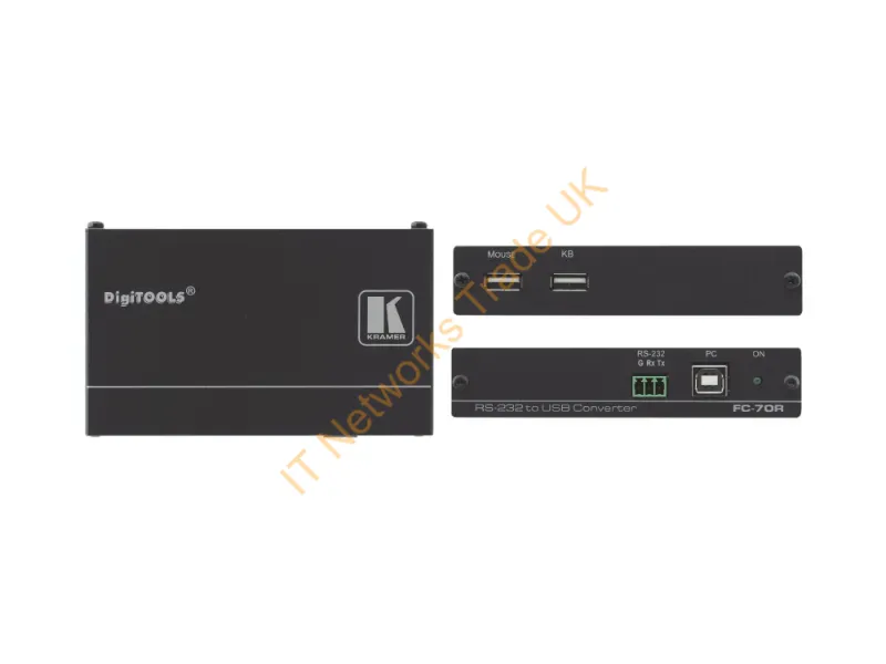 40-00001990 - Kramer Electronics Fc-70R Serial Converter/Repeater/Isolator Usb 2.0 Rs-232 Black