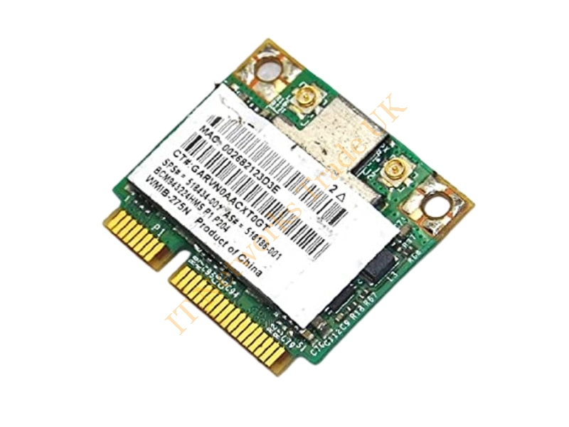 407674-002 HP Mini PCI 802.11a/b/g Gl Embedded Wireless LAN Card (WLAN) With Bluetooth (Broadcom 2)