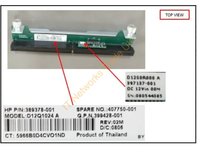 407750-001 HP Power Supply Backplane Board for ProLiant DL380 G5 / DL385 G2 Server Server Accessory