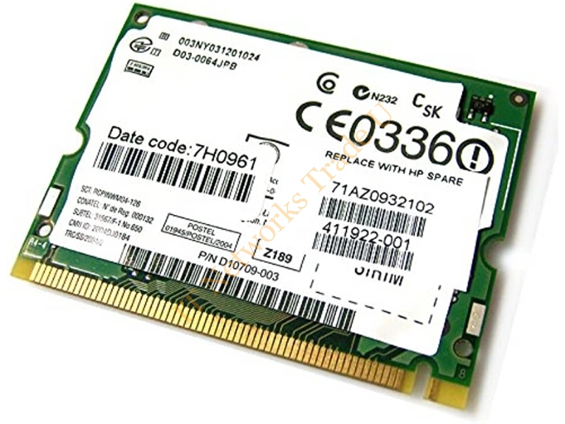 411922-001 HP Mini PCI IEEE 11MBps 802.11b/g Wireless LAN (WLAN) Network Interface Card Wireless LAN Card