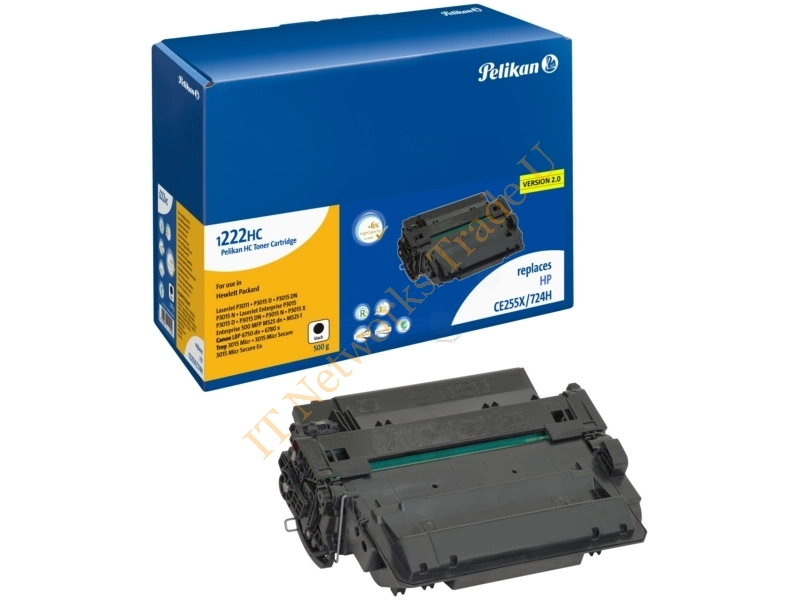 Pelikan 4211910 (1222HC V2.0) compatible Toner black, 12.55K pages, 500gr, Pack qty 1 (replaces HP 55X) Accessory
