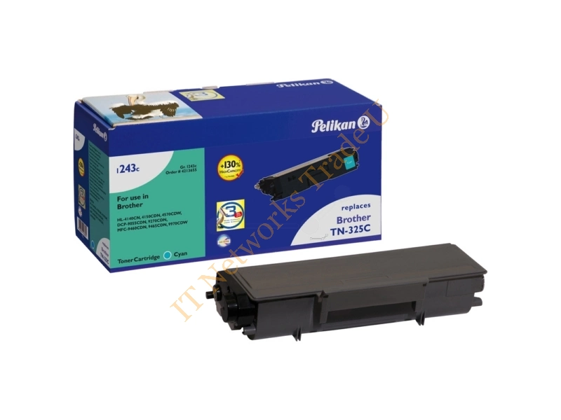 Pelikan 4213655 (1243C) compatible Toner cyan, 3.5K pages, 100gr, Pack qty 1 (replaces Brother TN325C) Accessory