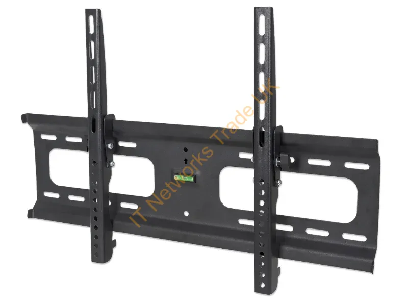 424752 - Manhattan Wall Mount for TV & Monitors (Tiltable), For screens 37" to 65", VESA compatibility: all between 200x200mm to 600x400mm check the dimensions of the four mounting holes on back of screen to ensure it fits, Max 75kg, Black, Bracket