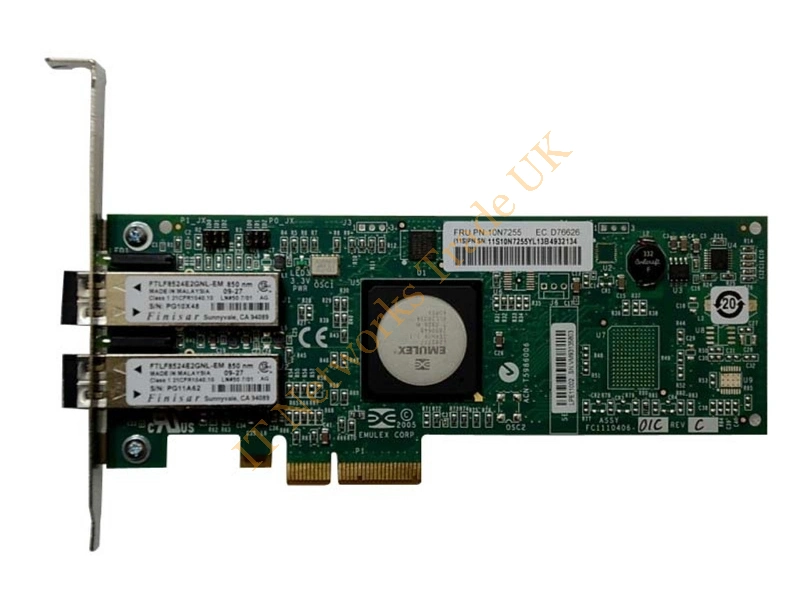 42C2072 IBM Emulex 4GB Dual Channel PCI Express Fibre Channel Host Bus Adapter with Standard Bracket Card