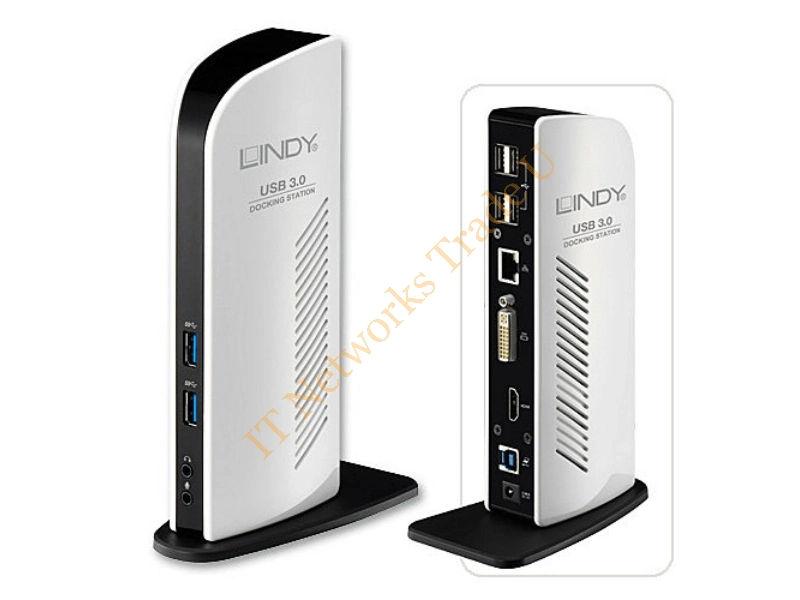 Lindy 43180 USB 3.0 (3.1 Gen 1) Type-A Black,White notebook dock/port replicator Accessory