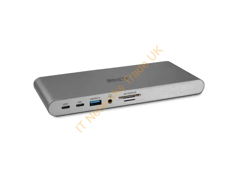 43349 - Lindy DST-Pro 5K XT, USB-C Laptop Docking Station with Triple Display (4K) or Single Display (5K) and 100W Pass-Through Charging