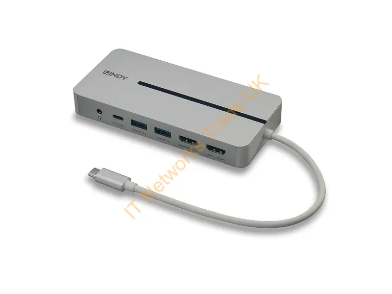 43360 - Lindy DST-Mx Duo USB-C Laptop/MacBook Mini Docking Station with Dual Display (4K) and 100W Pass-Through Charging