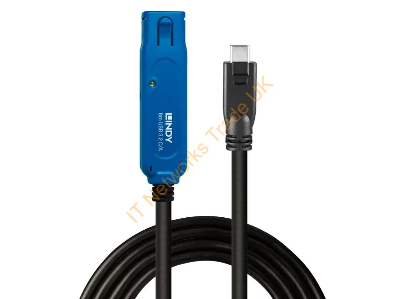 43381 - Lindy 43381 USB cable USB 3.2 Gen 1 (3.1 Gen 1) 8 m USB C USB A Black, Blue