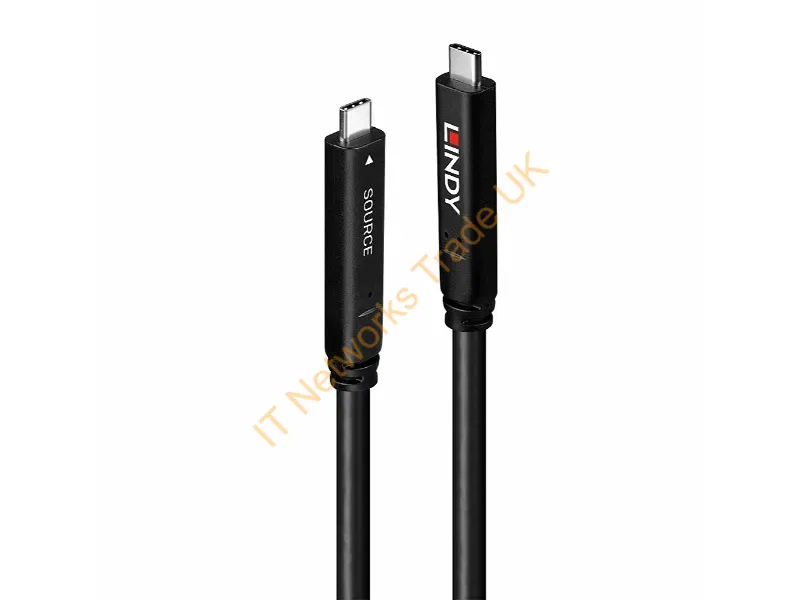 43393 - Lindy 8m USB 3.2 Gen 1 and DP 1.4 Type C Hybrid Cable