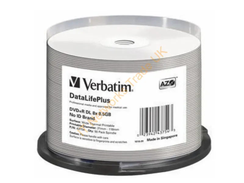 43754 - Verbatim Datalifeplus 8.5 Gb Dvd+R Dl 50 Pc(S)