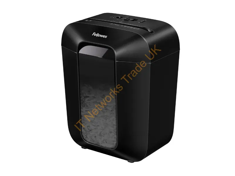 4403201 - Fellowes LX Series Paper Shredder LX50 9 Sheet Cross Cut Shredder with 17 Litre Bin High Security P4 Black
