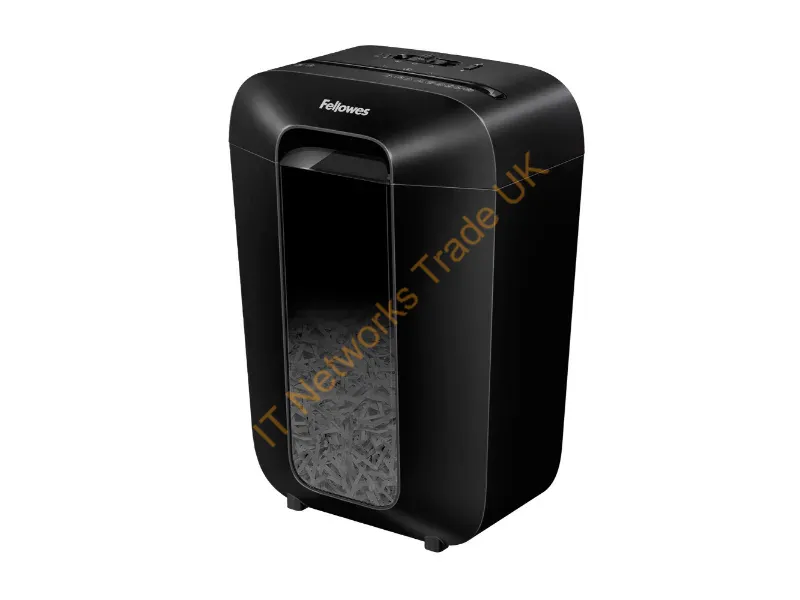 4403401 - Fellowes LX Series Paper Shredder LX70 11 Sheet Cross Cut Shredder with 18 Litre Bin High Security P4 Black