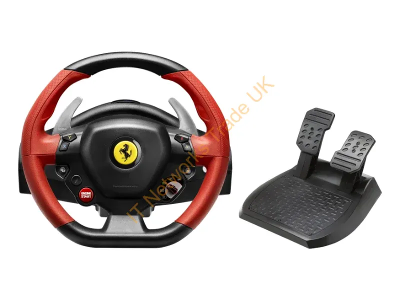4460105 - Thrustmaster Ferrari 458 Spider Black, Red USB Steering wheel + Pedals Xbox One