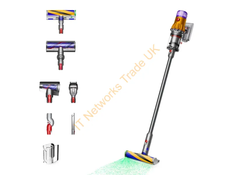 448884-01 - Dyson V12 Detect Slim Absolute 2-in-1 stick vacuum Battery Dry Bagless 0.35 L 545 W Nickel, Yellow