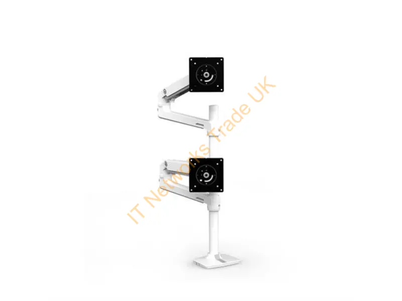 45-509-216 - Ergotron LX Series Dual Stacking Arm 40" Clamp White Monitor Accessory