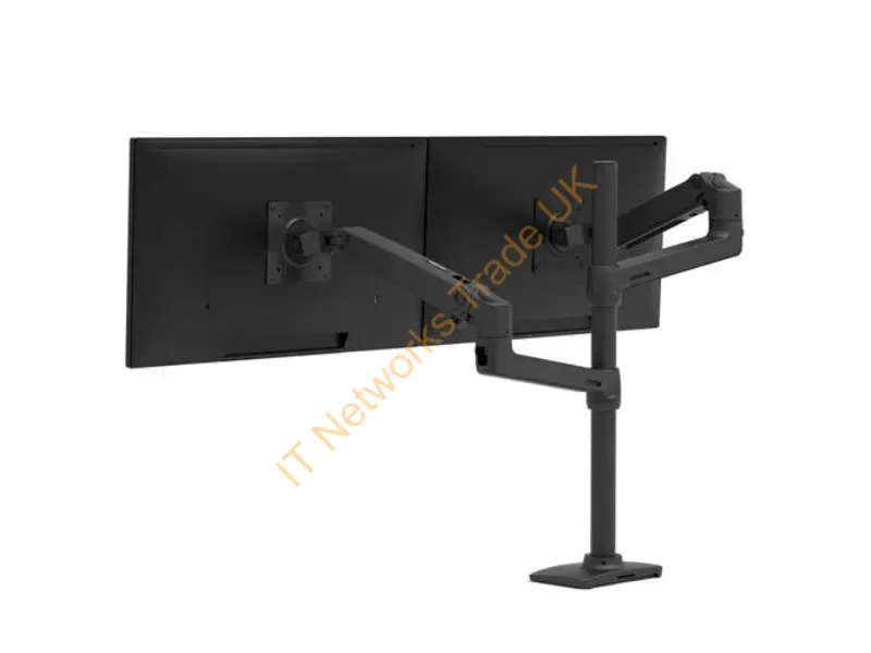 45-509-224 - Ergotron Lx Series Lx Dual Stacking Arm, Tall Pole, Matte Black 40" Desk