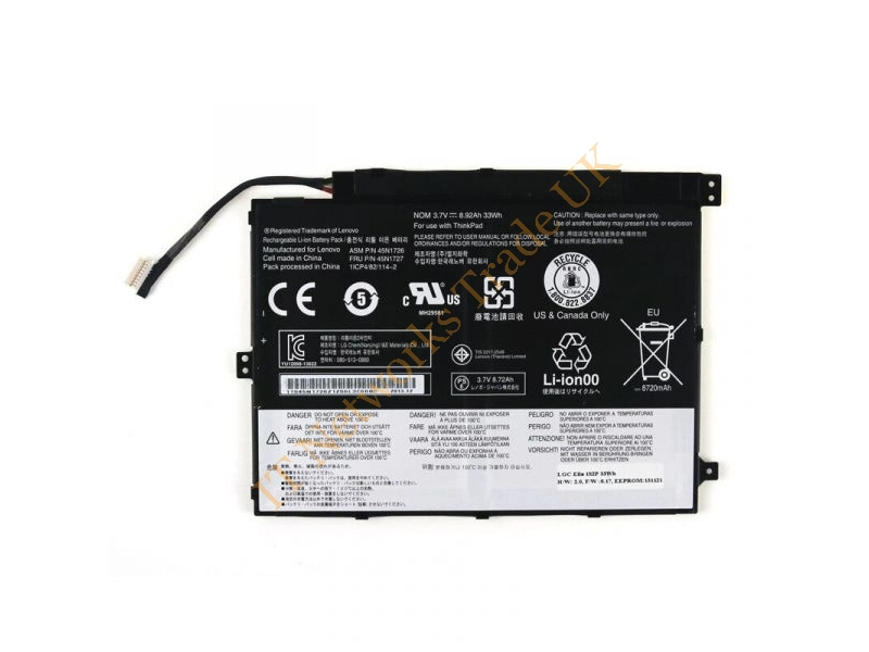 45N1729 Lenovo 2-Cell 33Wh 8800mAh Lithium Polymer Battery for ThinkPad Laptop Battery