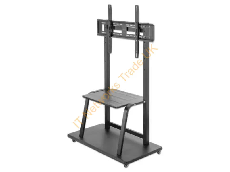 462334 - Manhattan Trolley Mount Stand for TV & Monitors, For screens 37" to 100", VESA compatibility: all between 200x200 to 800x600mm check the dimensions of the four mounting holes on back of screen to ensure it fits, Max 150kg, Height-adjustable to four leve
