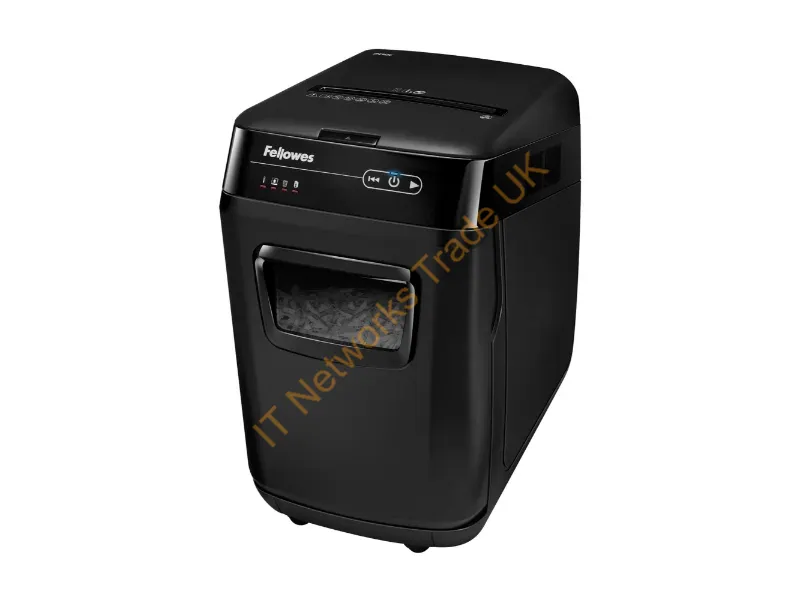4652901 - Fellowes Paper Shredder 200 Sheet Auto Feed Cross Cut Shredder AutoMax 200C Shredder with 32 Litre Bin High Security P4