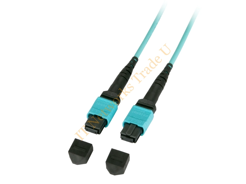 Lindy MTP (MPO) 200m 200m MPO/MTP MPO/MTP OM3 Black, Turquoise fiber optic cable