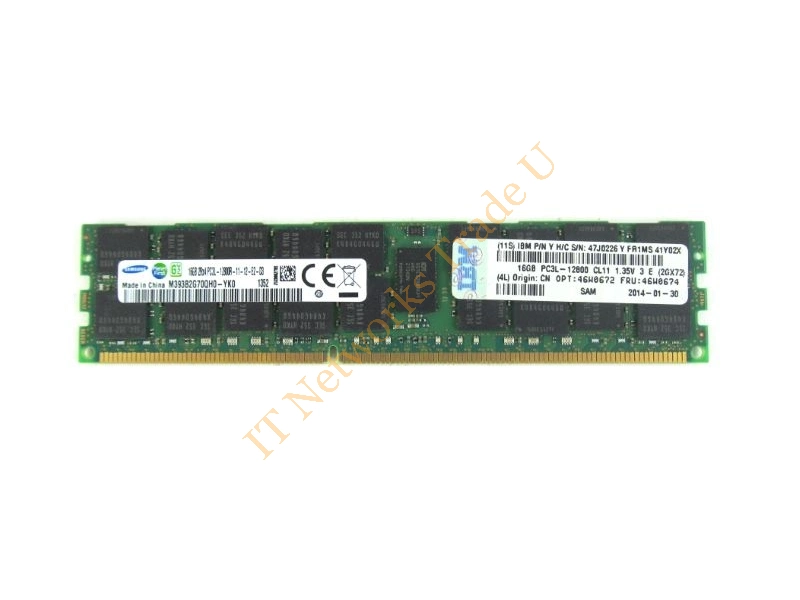 46W0672 - IBM 16GB, DDR3, 1600MHz, LP RDIMM 16GB DDR3 1600MHz ECC memory module