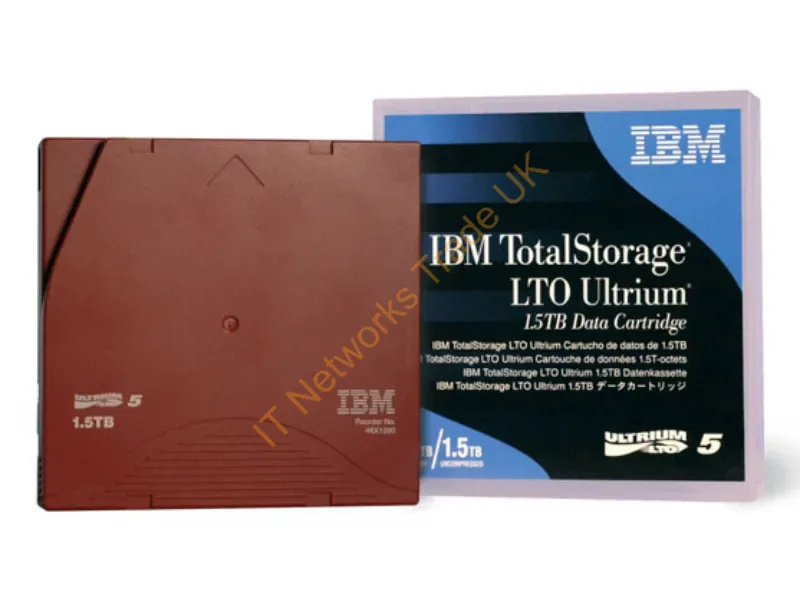 46X1290 IBM LTO Ultrium 5 Data Cartridge LTO Ultrium LTO-5 1.50 TB (Native) / 3 TB (Compressed) Tape Media Storage