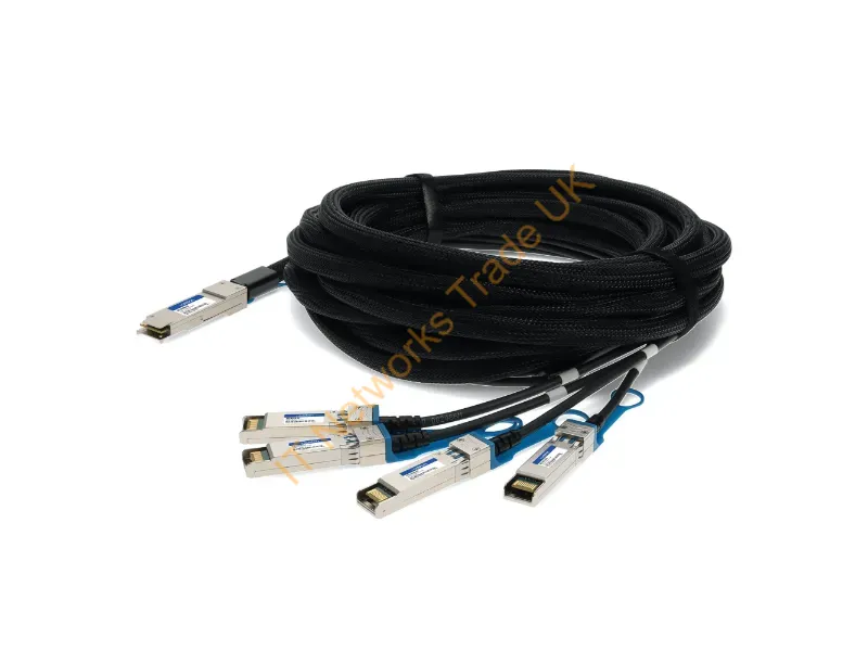 470-AEGN-AO - Addon Networks 470-Aegn-Ao Infiniband/Fibre Optic Cable 196.9" (5 M) Qsfp+ 4X Sfp+ Black
