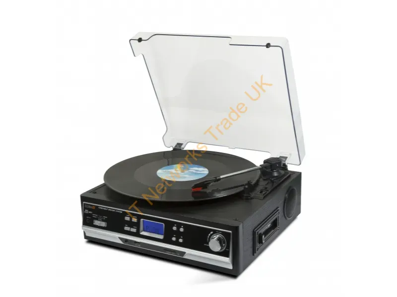 4717 - Technaxx TX-22+ Belt-drive audio turntable Black Semi Automatic