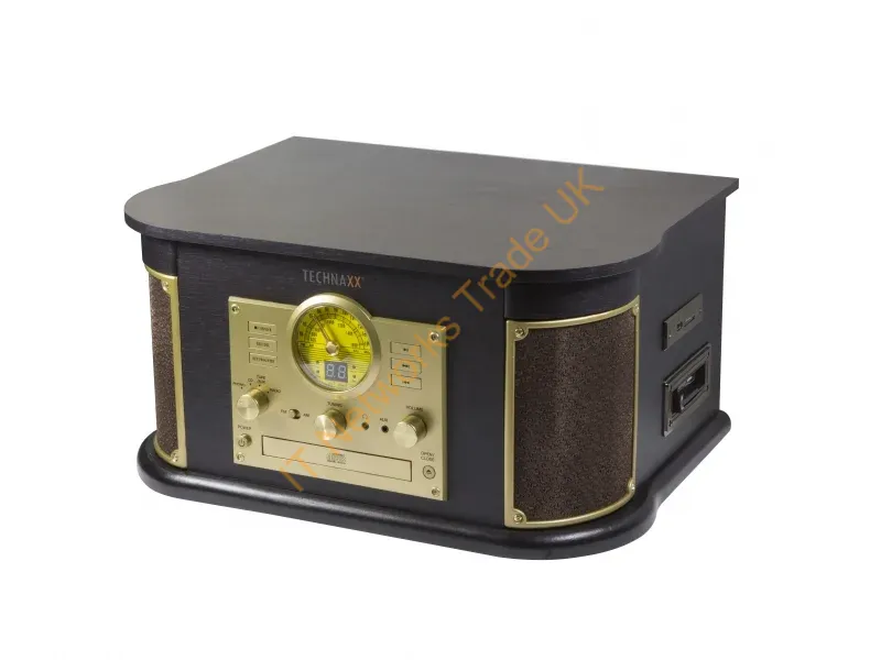 4755 - Technaxx TX-103 Belt-drive audio turntable Black, Gold Semi Automatic