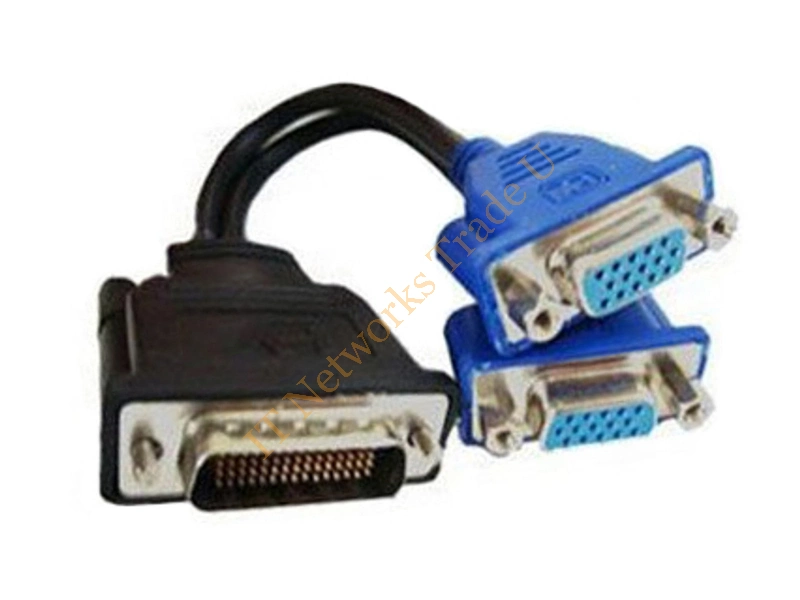 48P7586 IBM DVI-LFH-M 60Pin to 2xVGA-F Cable Connector