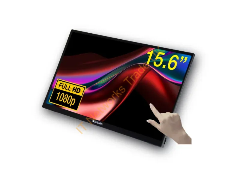 49592 - Verbatim 49592 Computer Monitor 15.6" 1920 X 1080 Pixels Full Hd Lcd Touchscreen Black