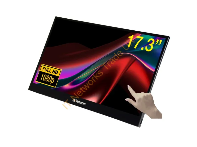 49593 - Verbatim 49593 Computer Monitor 17.3" 1920 X 1080 Pixels Full Hd Lcd Touchscreen Black
