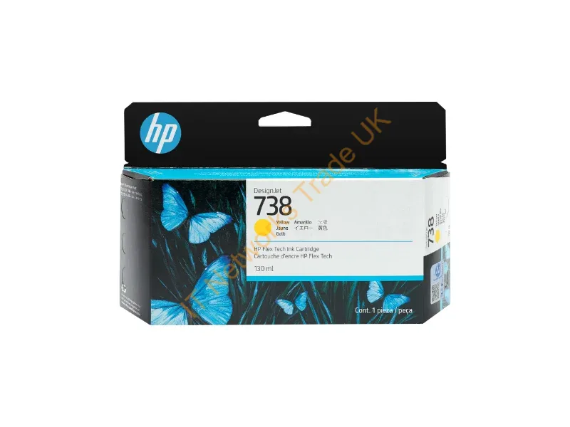 498N7A - Hp 738 130-Ml Yellow Designjet Ink Cartridge