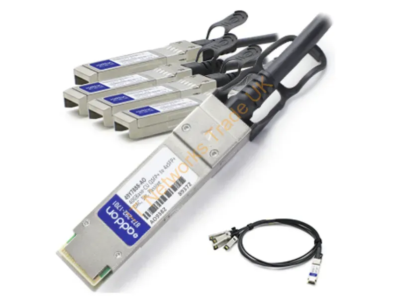49Y7888-AO - Addon Networks 5M Qsfp+ - 4 X Sfp+ Infiniband/Fibre Optic Cable 196.9" (5 M) Qsfp+ 4Xsfp+ Black