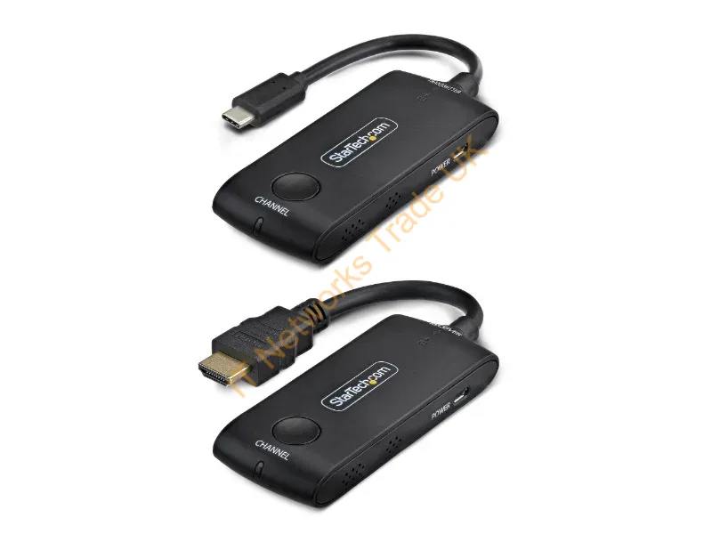 4KUSBC-WIRELESS-65FT - StarTech.com Wireless USB-C to HDMI Extender for Meeting Rooms and Huddle Spaces, 4K 60Hz, 65ft Range, USB Powered, Plug-and-Play Transmitter and Receiver Kit