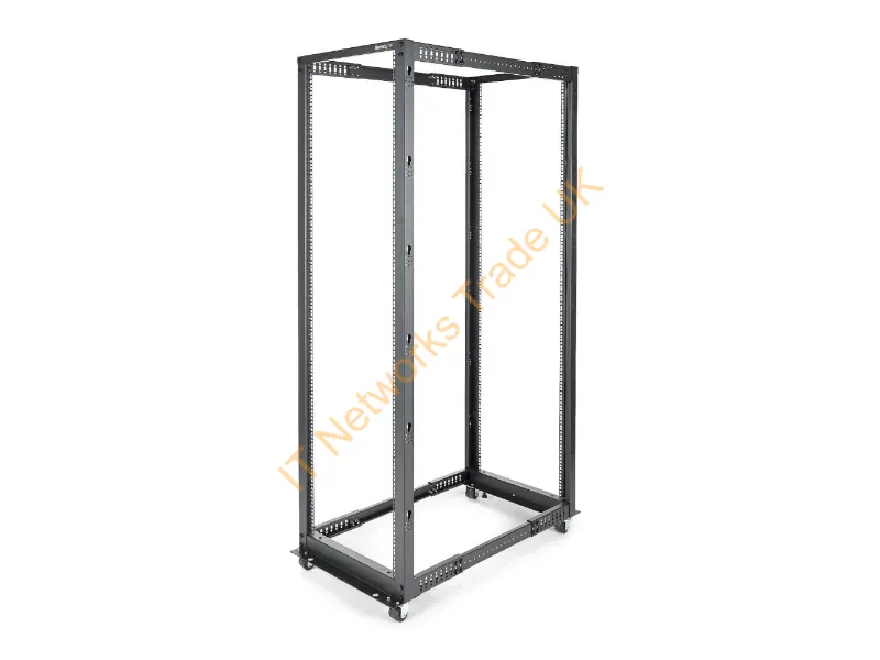 StarTech.com 42U Adjustable Depth Open Frame 4 Post Server Rack Cabinet Flat Pack w/ Casters, Levelers and Cable Management Hooks Accessory