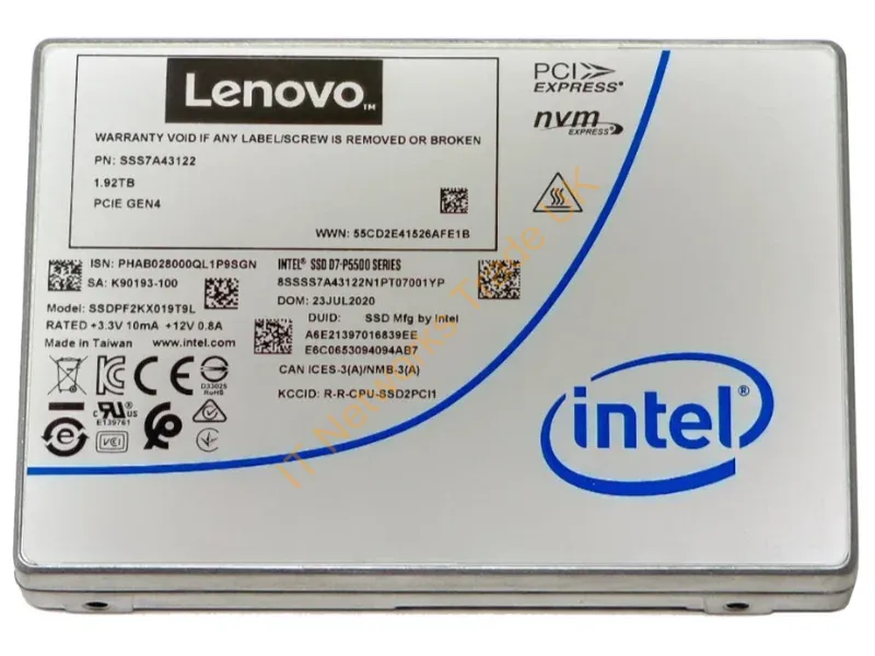 4XB7A17147 - Lenovo 4Xb7A17147 Internal Solid State Drive U.2 7.68 Tb Pci Express 4.0 Tlc 3D Nand Nvme