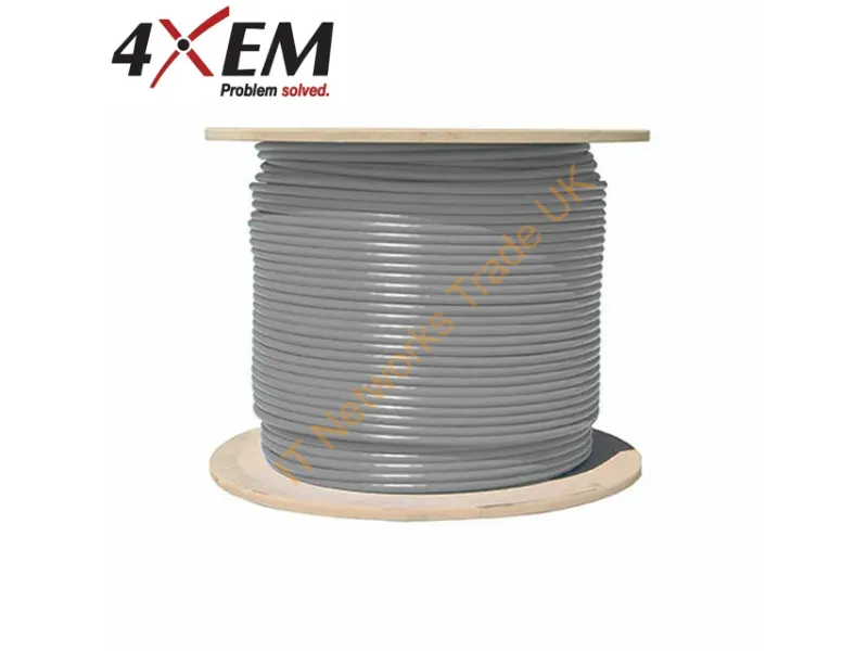 4XCAT5E1000GR - 4Xem 4Xcat5E1000Gr Networking Cable Gray 12007.9" (305 M) Cat5E U/Utp (Utp)