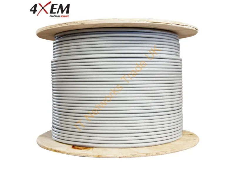 4XCAT6A1000WH - 4Xem 4Xcat6A1000Wh Networking Cable White 12007.9" (305 M) Cat6A U/Utp (Utp)