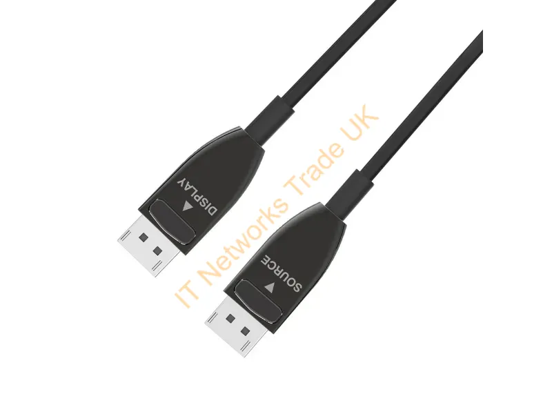 4XFIBERDPAOC10M - 4Xem 4Xfiberdpaoc10M Displayport Cable 393.7" (10 M) Black