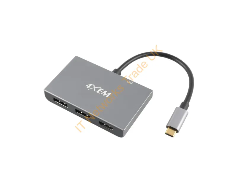 4XMST11 - 4Xem 4Xmst11 Laptop Dock/Port Replicator Usb 2.0 Type-C Gray