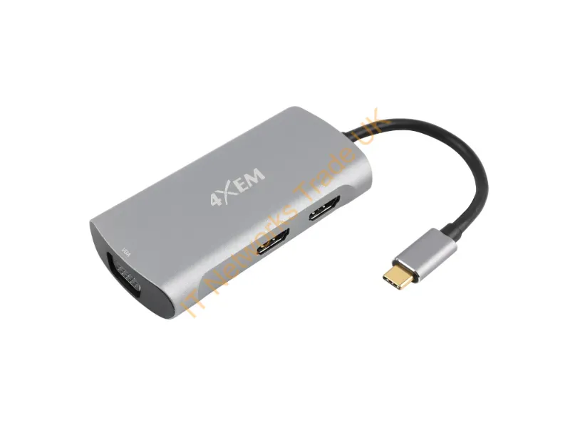 4XMST13 - 4Xem 4Xmst13 Laptop Dock/Port Replicator Gray