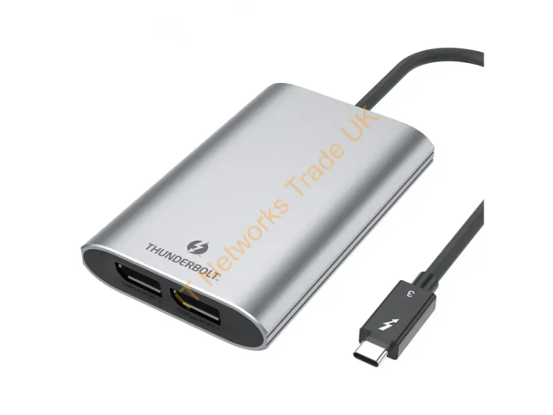 4XUTD02D - 4Xem 4Xutd02D Video Cable Adapter 16.5" (0.42 M) Thunderbolt 3 2 X Displayport Gray